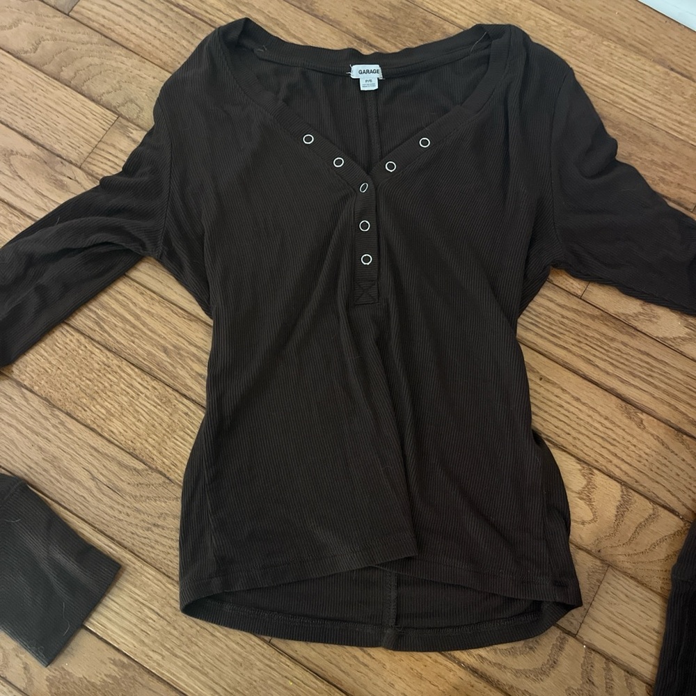 Garage Women's Brown Long Sleeve Top